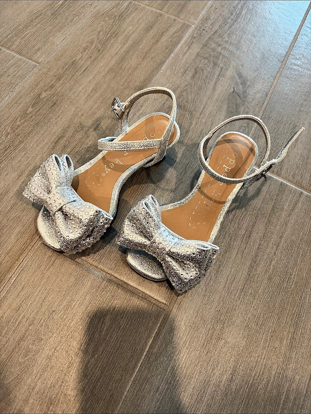 Copper Key Waltz Glitter Rhinestone Dress Sandals Silver